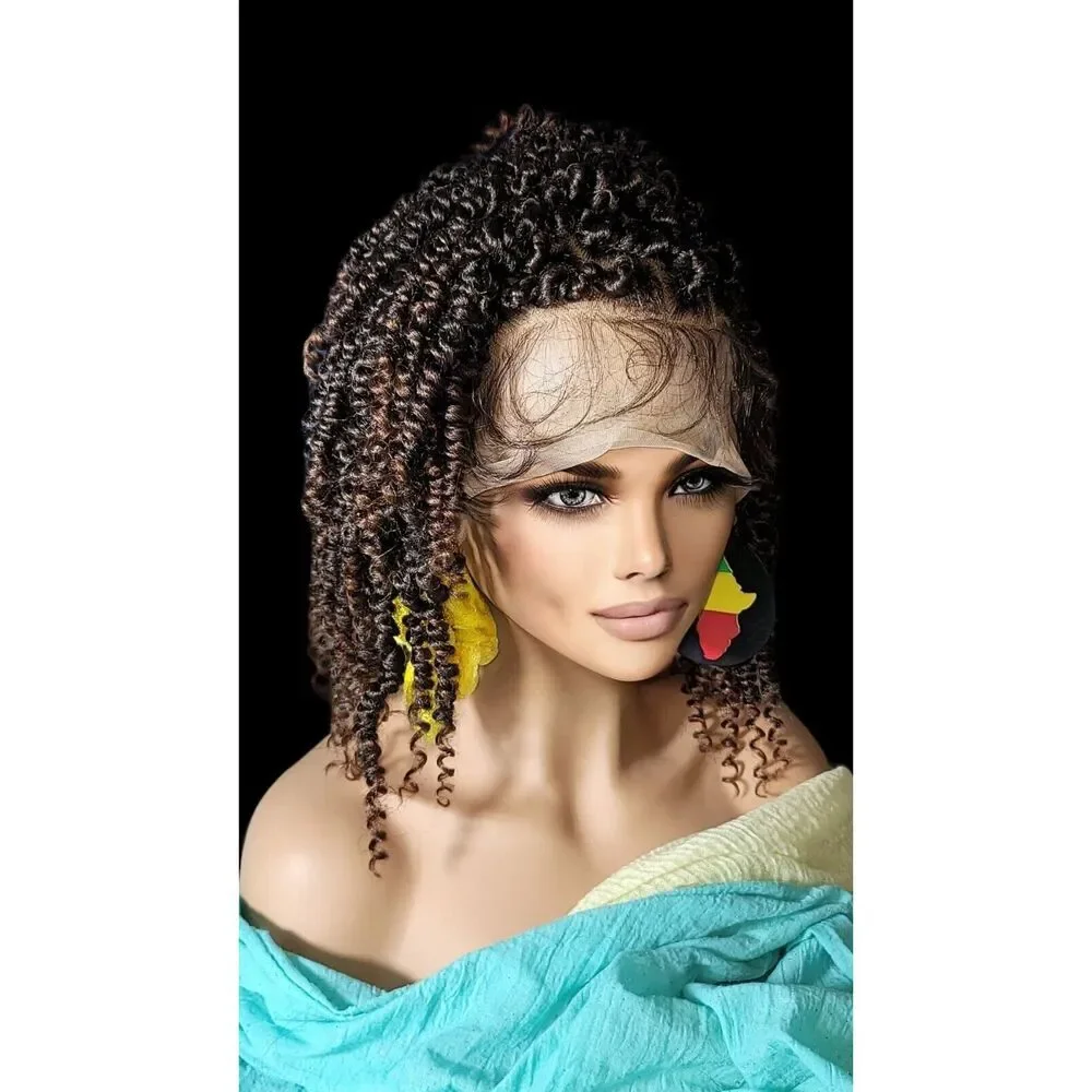 Braided Full Lace Wig, Handmade Passion Twist, Bohemian Twist. Short 12" NWT - Picture 11 of 15
